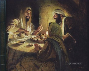 150の主題の芸術作品 Painting - エマウスのキリスト カトリックキリスト教徒イエス
